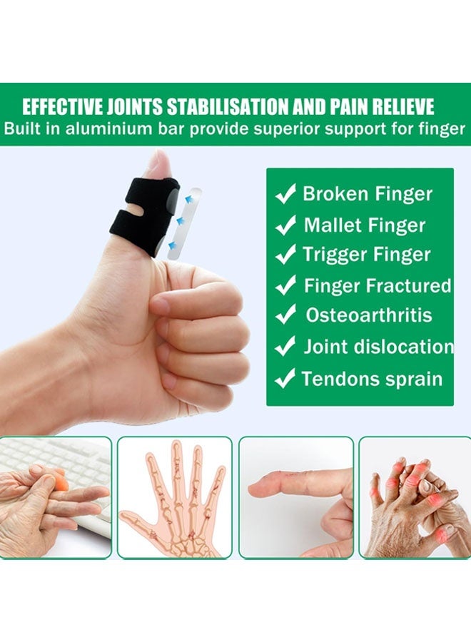 4 قطع من جبيرة الإبهام القابلة للتعديل، جبيرة إصبع الزناد لالتهاب المفاصل ودعم الأصابع وتقويم إصبع القدم جبائر الأصابع لجميع الأصابع وتخفيف الألم - Image 5